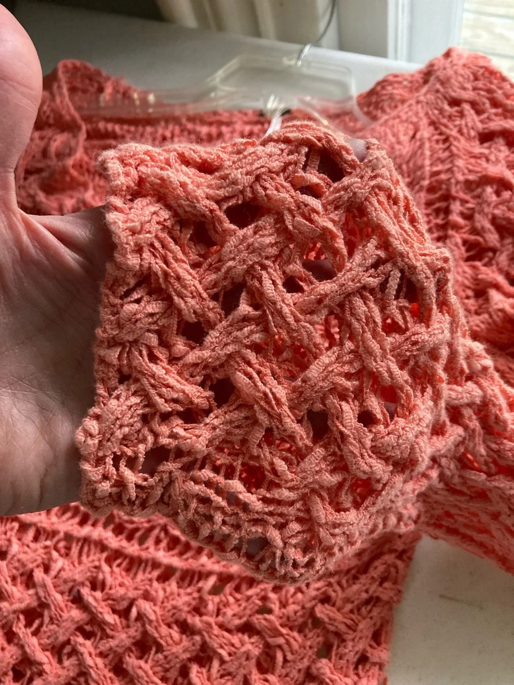 Free People Coral Open-Knit Top - Picture 7 of 7